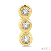 1/10 ctw Petite Bezel Set Round Cut Diamond Fashion Stud Earring in 10K Yellow Gold